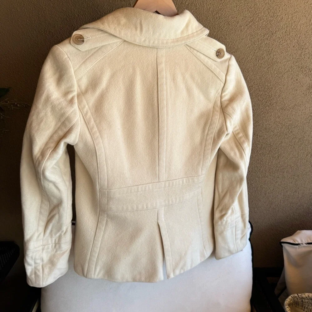 Vintage J. Crew Women's Ivory Wool Double-Breasted Jacket - Picture 5 of 5